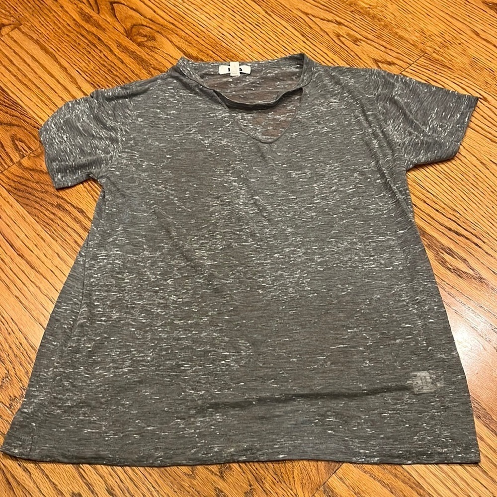 LNA Woman’s Grey T-Shirt With Neck Cut Out Size M